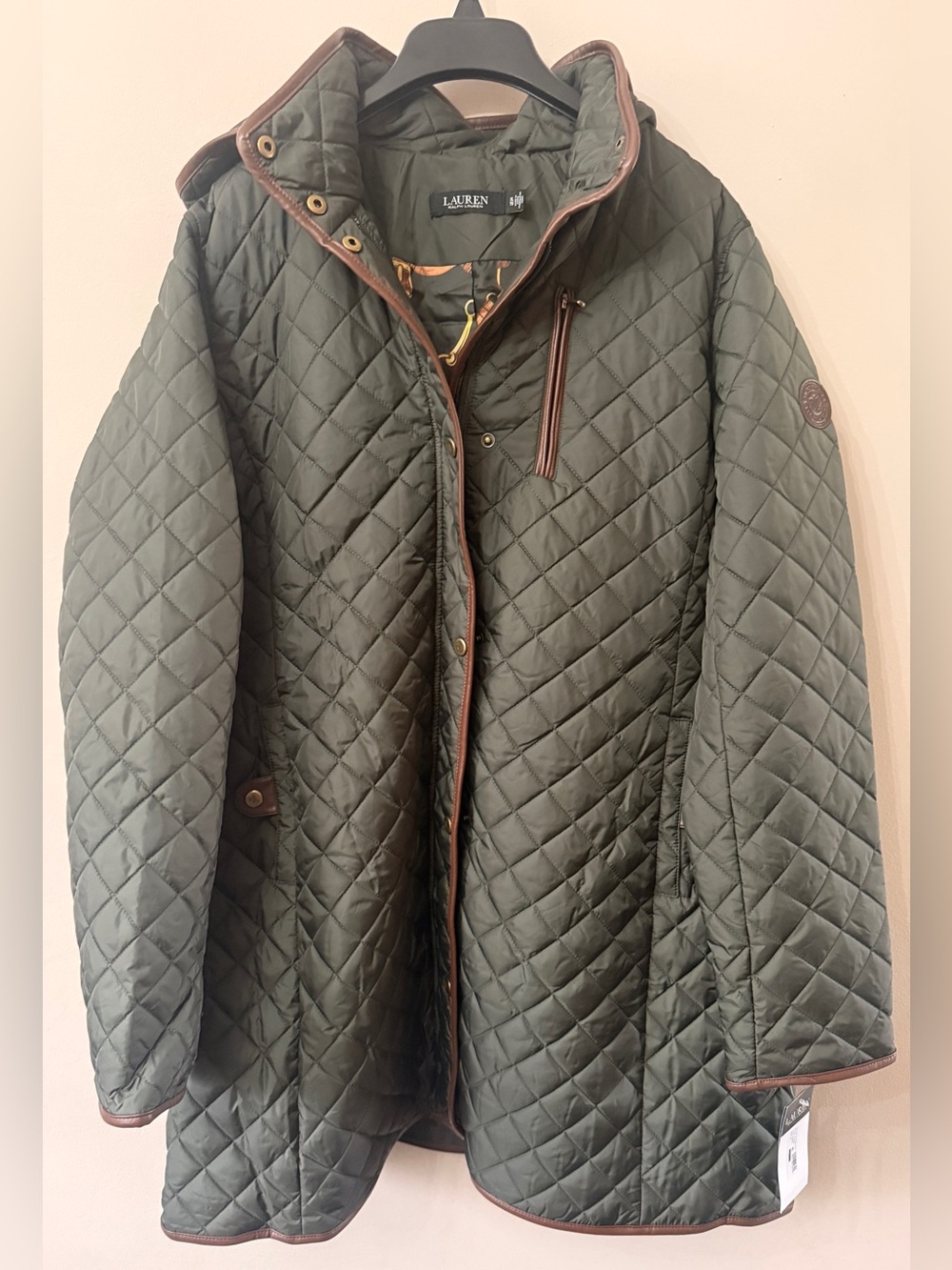 Polo Ralph Lauren Women’s Quilted Puffer Jacket in Olive Green (brand new)